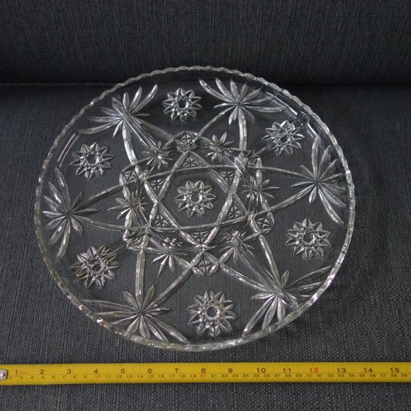 Vintage Glass Chip and Dip Plate - Picture 3 of 7